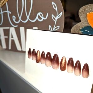 BROWN OMBRE Press On Nail Set MADE TO ORDER